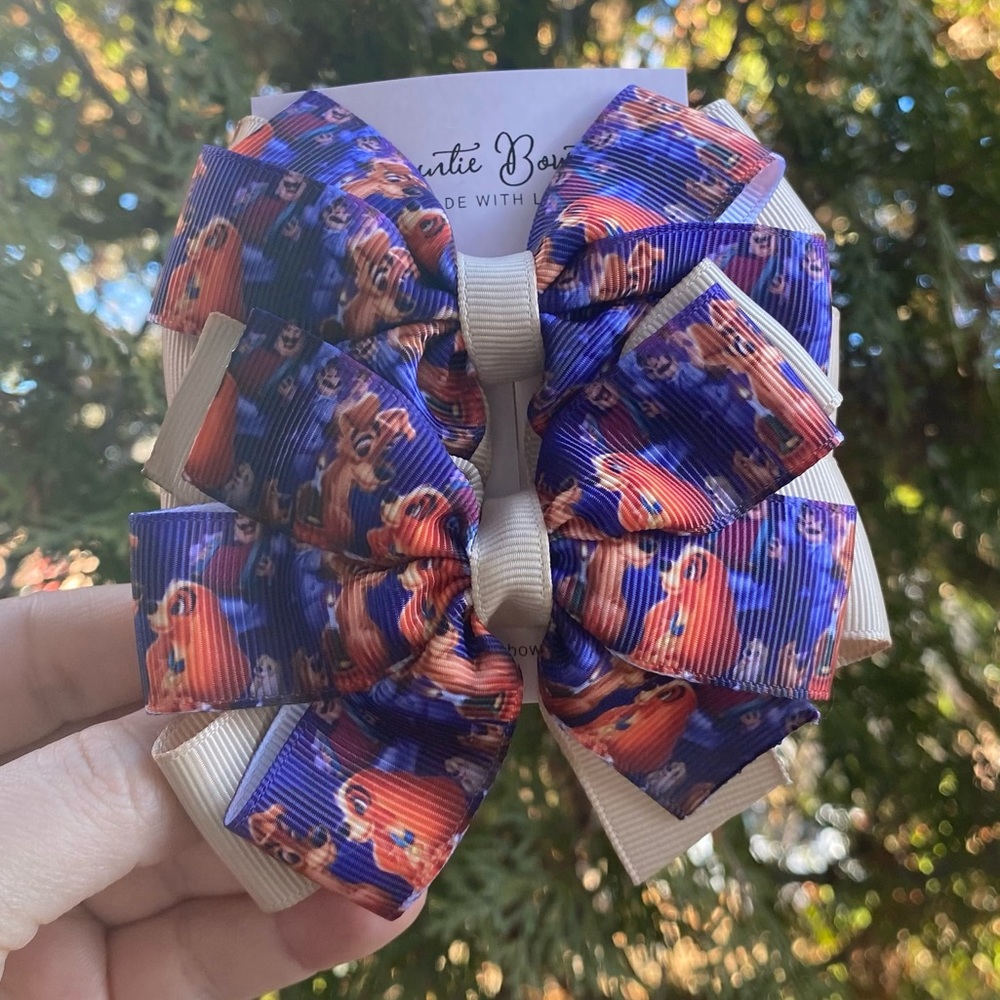 Lady and the Tramp Inspired Valentine Hair Bow Pair, Piggy Set